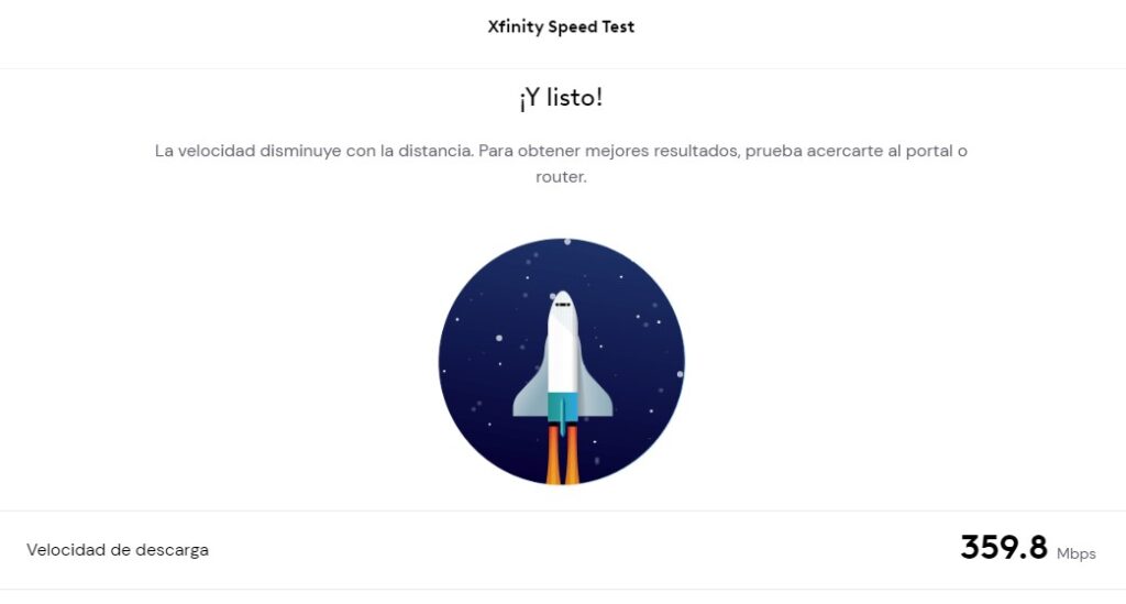 medidor de velocidad xfinity speed test